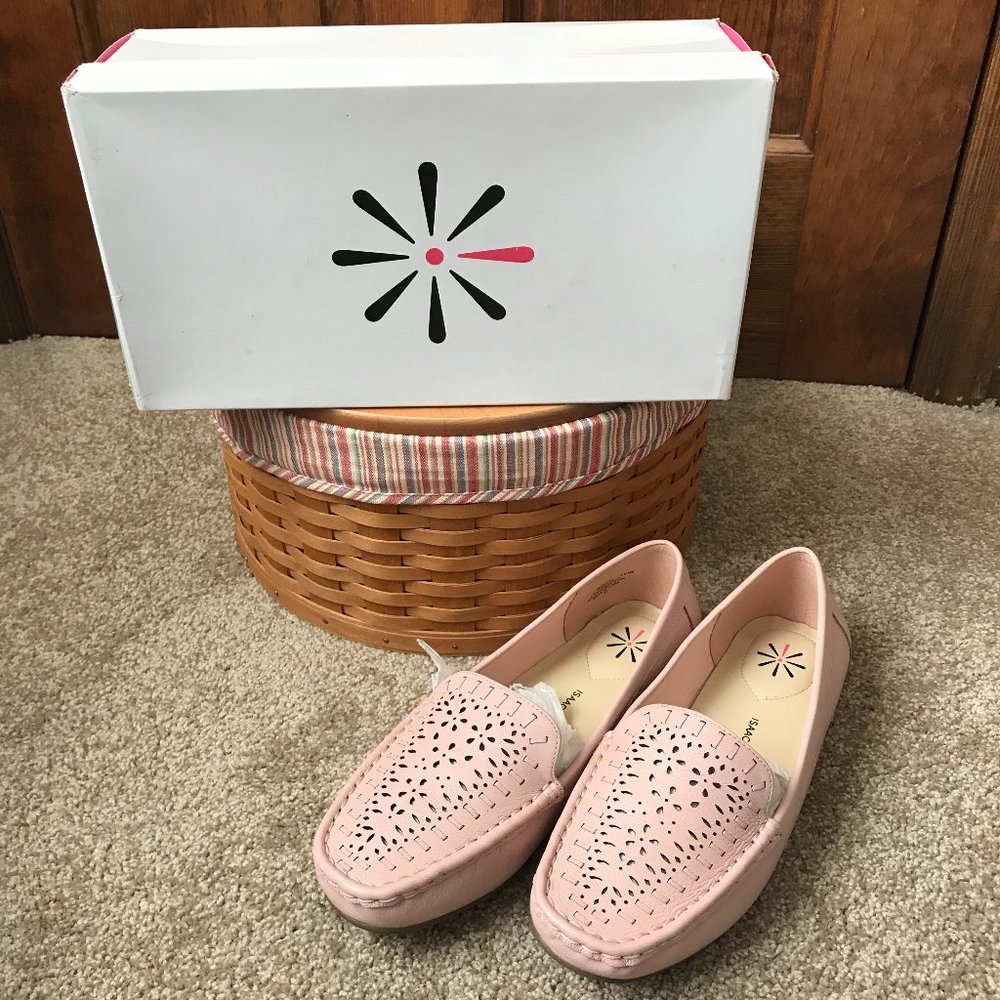 Isaac Mizrahi Pink Perforated Loafers